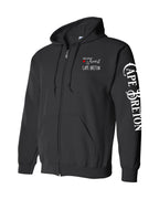 A piece of my Heart CB Red Heart Left Chest and Sleeve Zip Hoodie - Unisex