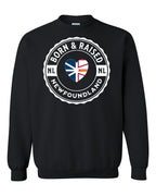 Born and Raised NFLD Heart Flag Crewneck Sweatshirt - Unisex