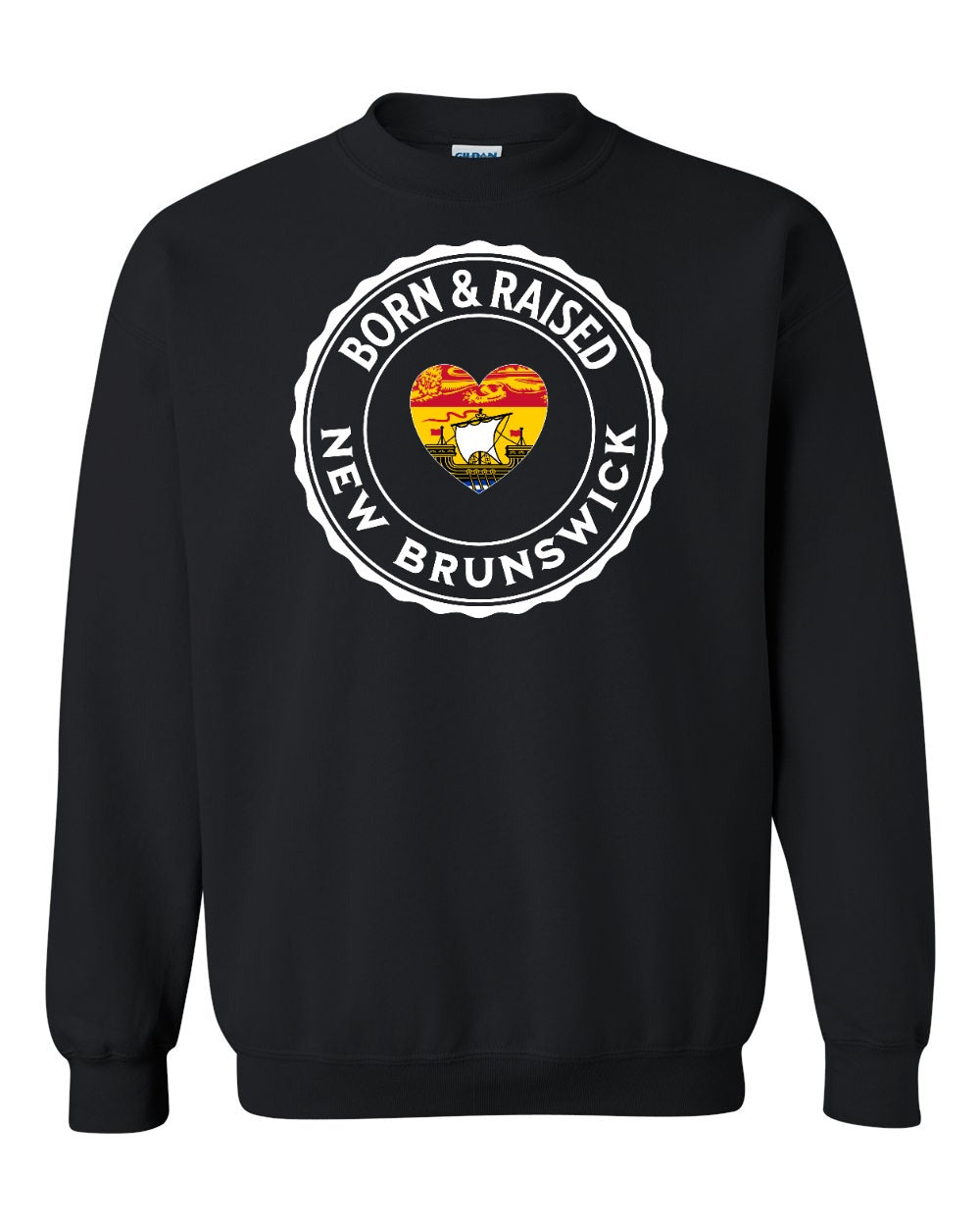 Born and Raised NB Heart Flag Crewneck Sweatshirt - Unisex