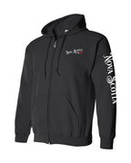 NS Girl Red Heart Left Chest and Sleeve Zip Hoodie - Unisex