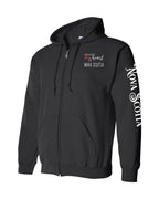 A piece of my heart Red Heart NS Left Chest and Sleeve Zip Hoodie - Unisex