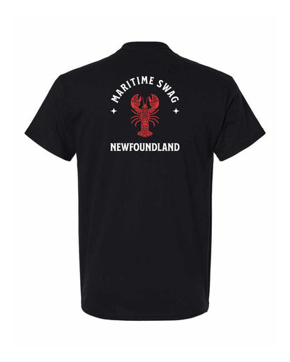 Maritime Swag Newfoundland Mandala Red Lobster Left Chest and Back Men's Tee