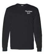 Maritime Girl Heart Dot Left Chest & Back Long Sleeve Tee - Unisex