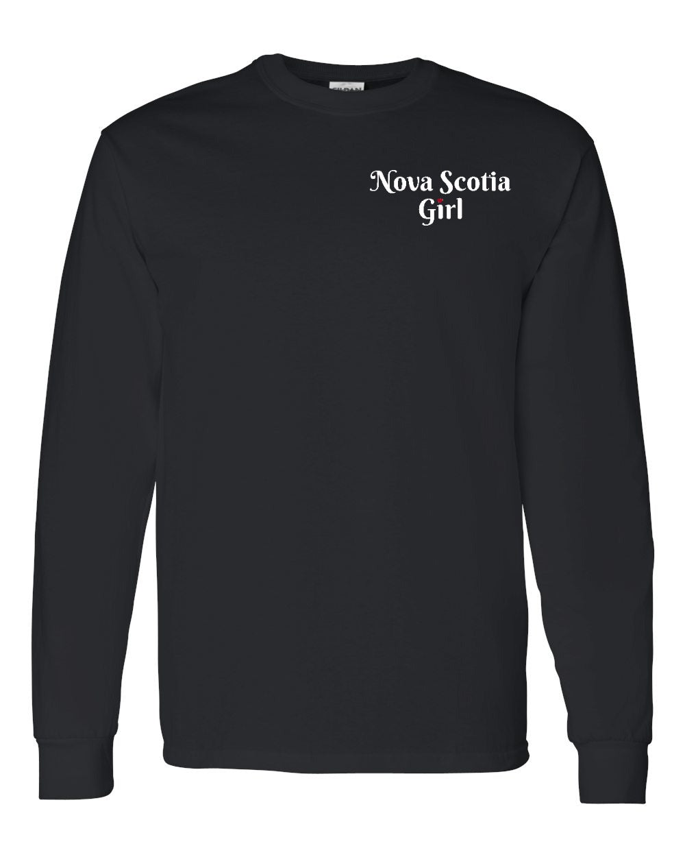 NS Girl Heart Dot Left Chest & Back Long Sleeve Tee - Unisex