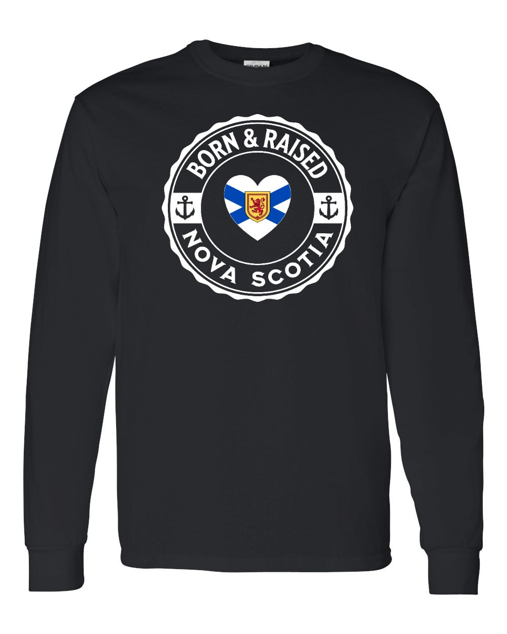 Born and Raised NS Heart Flag Long Sleeve Tee - Unisex