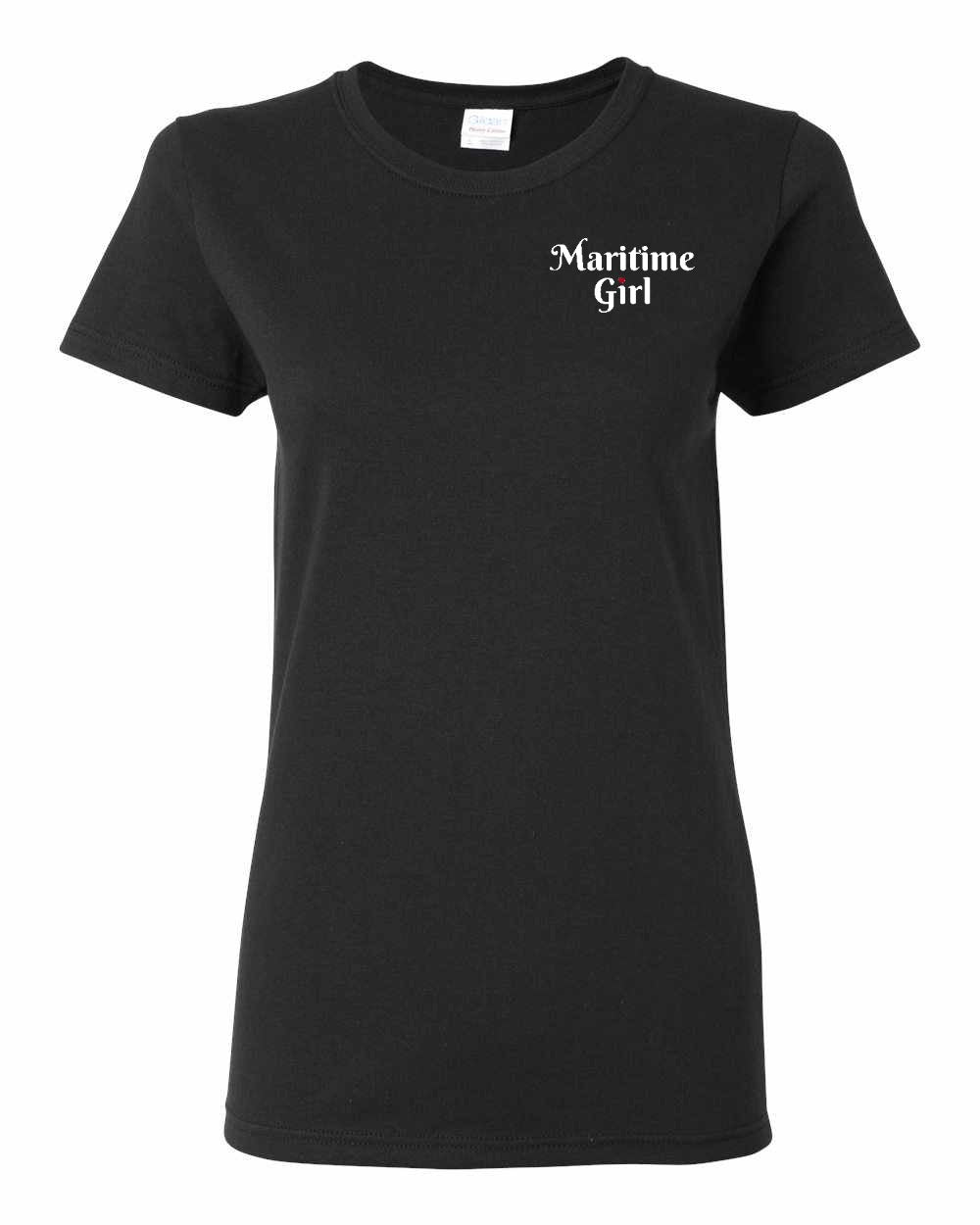 Maritime Girl Heart Dot Left Chest Women's Tee