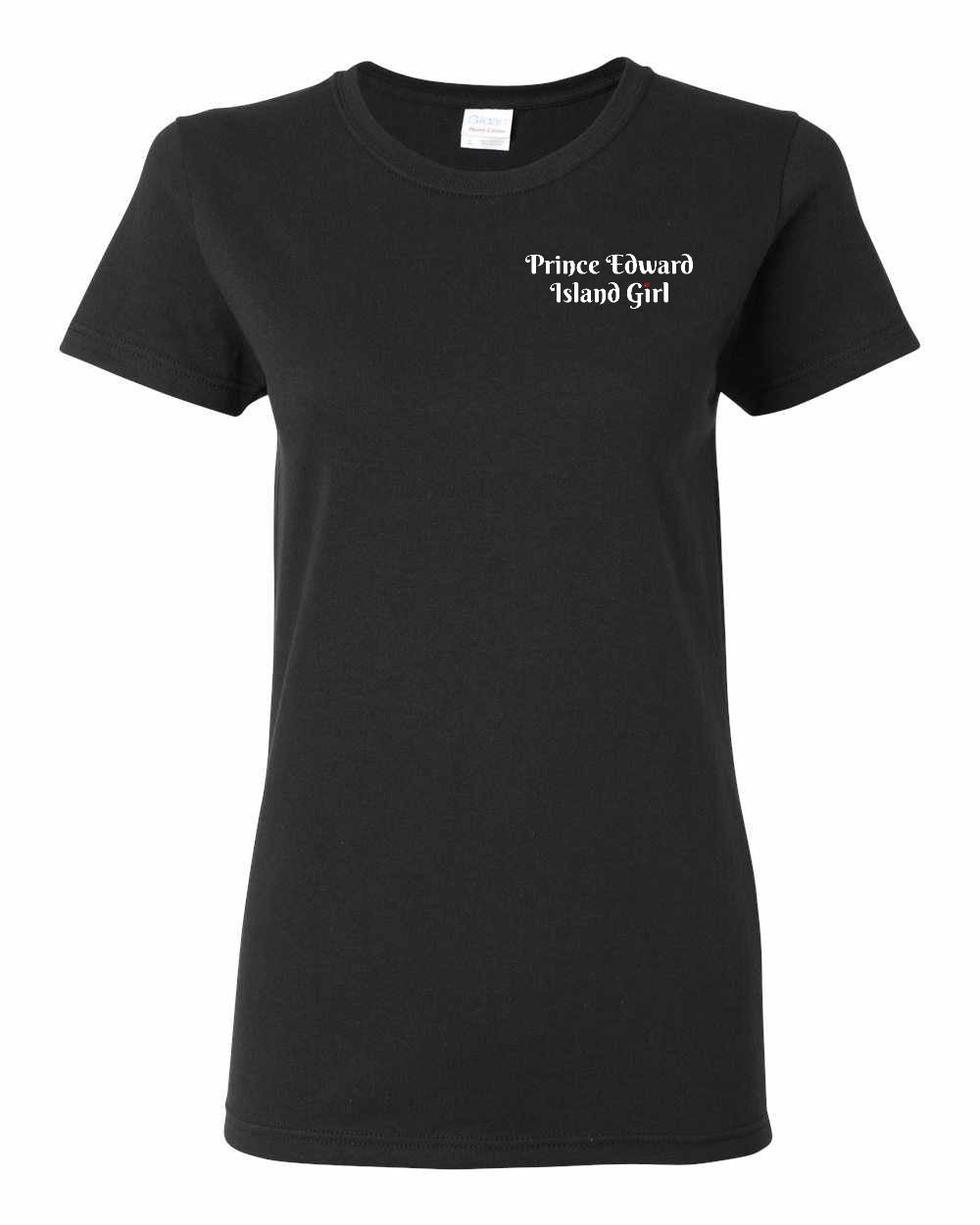 PEI Girl Heart Dot Left Chest And Back Women's Tee