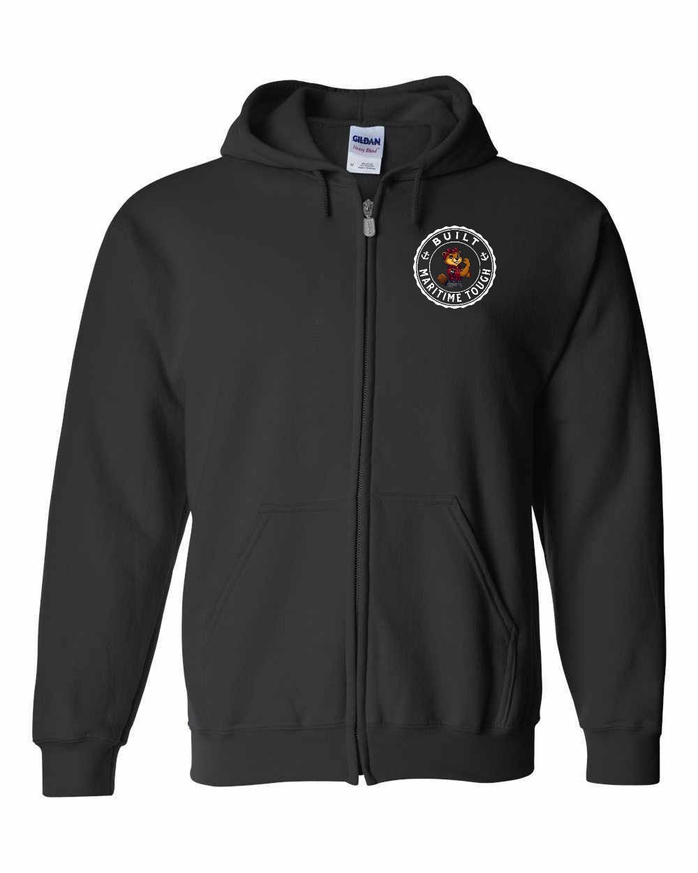 Built Maritime Tough Rosie Left Chest & Back Zip Hoodie - Unisex