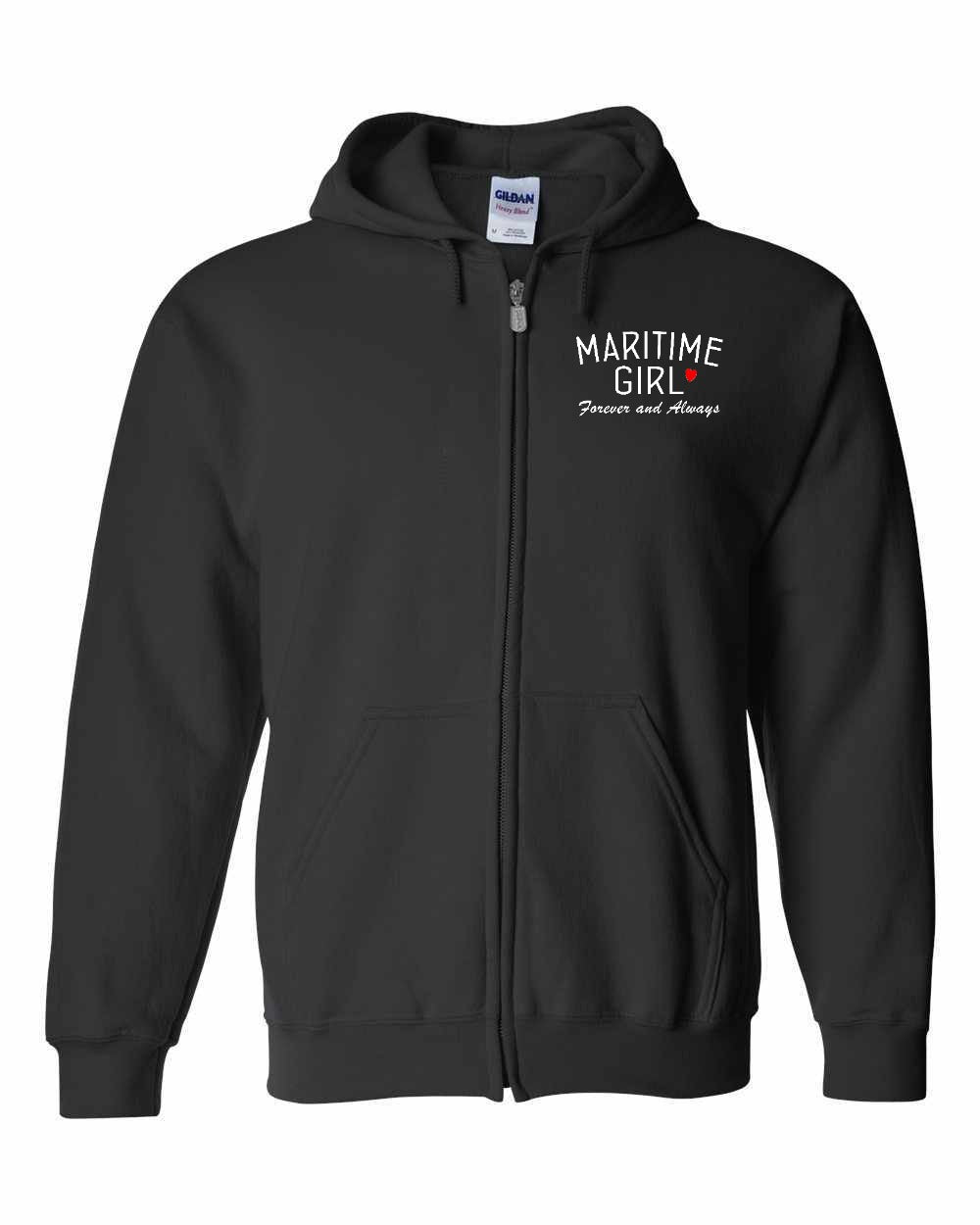 Maritime Girl Forever and Always Left Chest & Back Zip Hoodie - Unisex