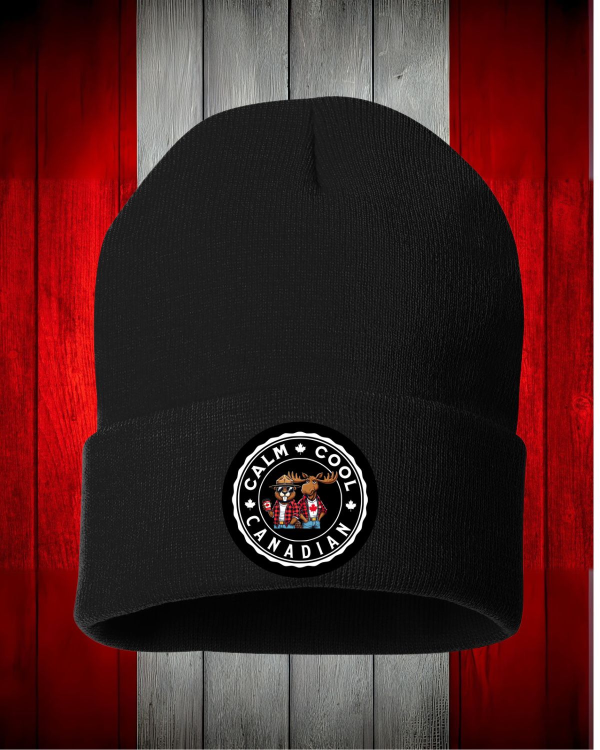 Calm Cool Canadian Moose & Beaver Toque