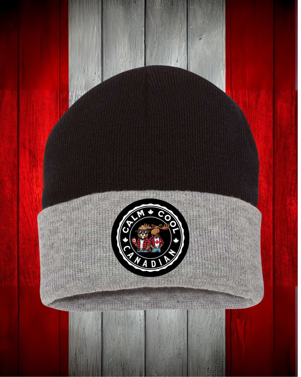 Calm Cool Canadian Moose & Beaver Toque