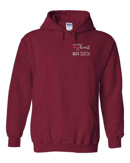 A piece of My heart in Nova Scotia (Red Heart) Left Chest and Back pullover