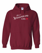 Just a NFLD Girl Red Heart Pullover Hoodie - Unisex