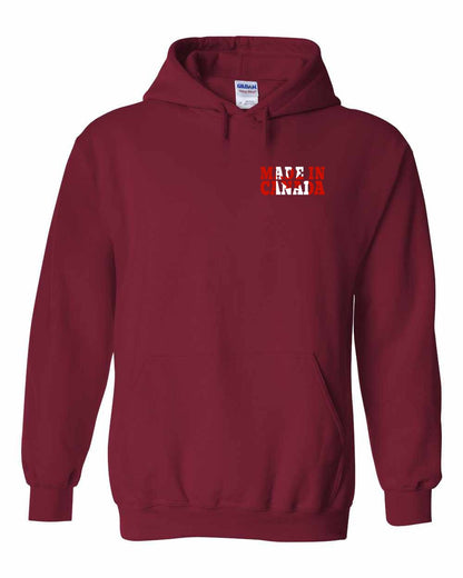Made in Canada Flag Background Left Chest and Back Pullover