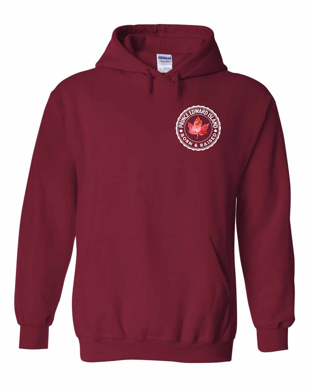 Born and Raised PEI Left Chest Pullover Hoodie - Gildan Canada (sewn Internationally) - Unisex