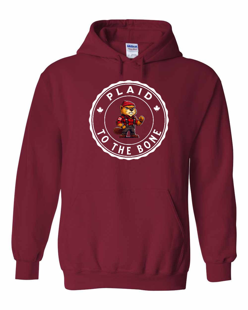 Plaid to the Bone Beaver Pullover Hoodie - Gildan Canada (sewn Internationally) - Unisex