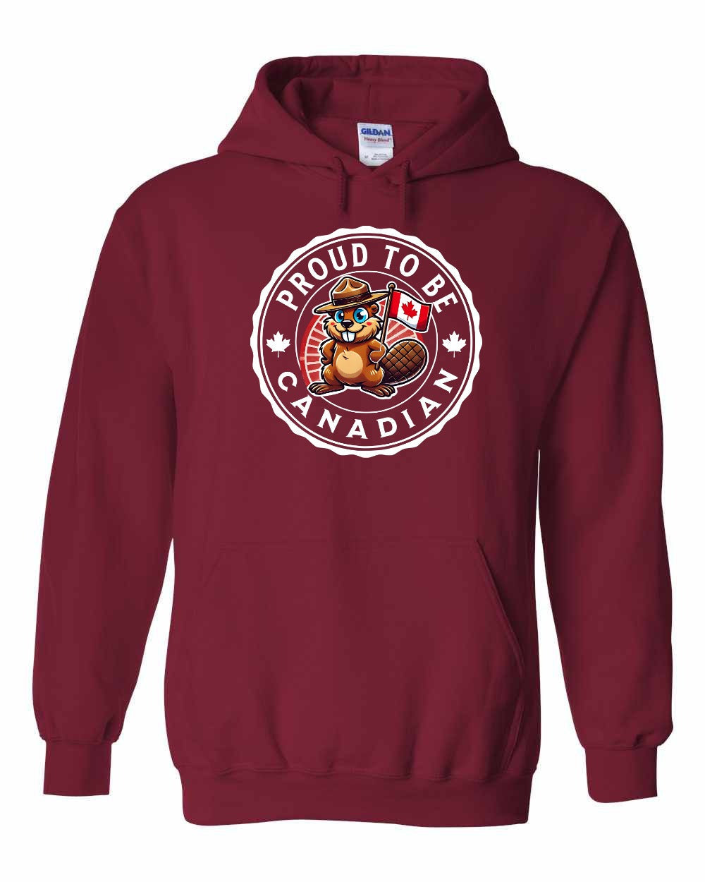 Proud to be Canadian Beaver Pullover Hoodie - Gildan Canada (sewn Internationally) - Unisex