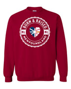 Born and Raised NFLD Heart Flag Crewneck Sweatshirt - Unisex