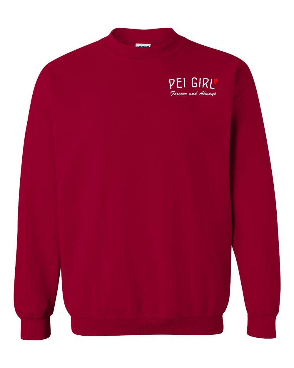 PEI Girl Forever and Always Left Chest & Back Crewneck Sweatshirt - Unisex