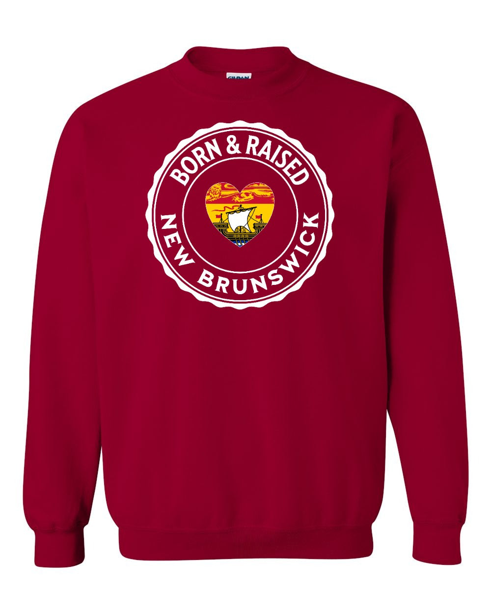 Born and Raised NB Heart Flag Crewneck Sweatshirt - Unisex