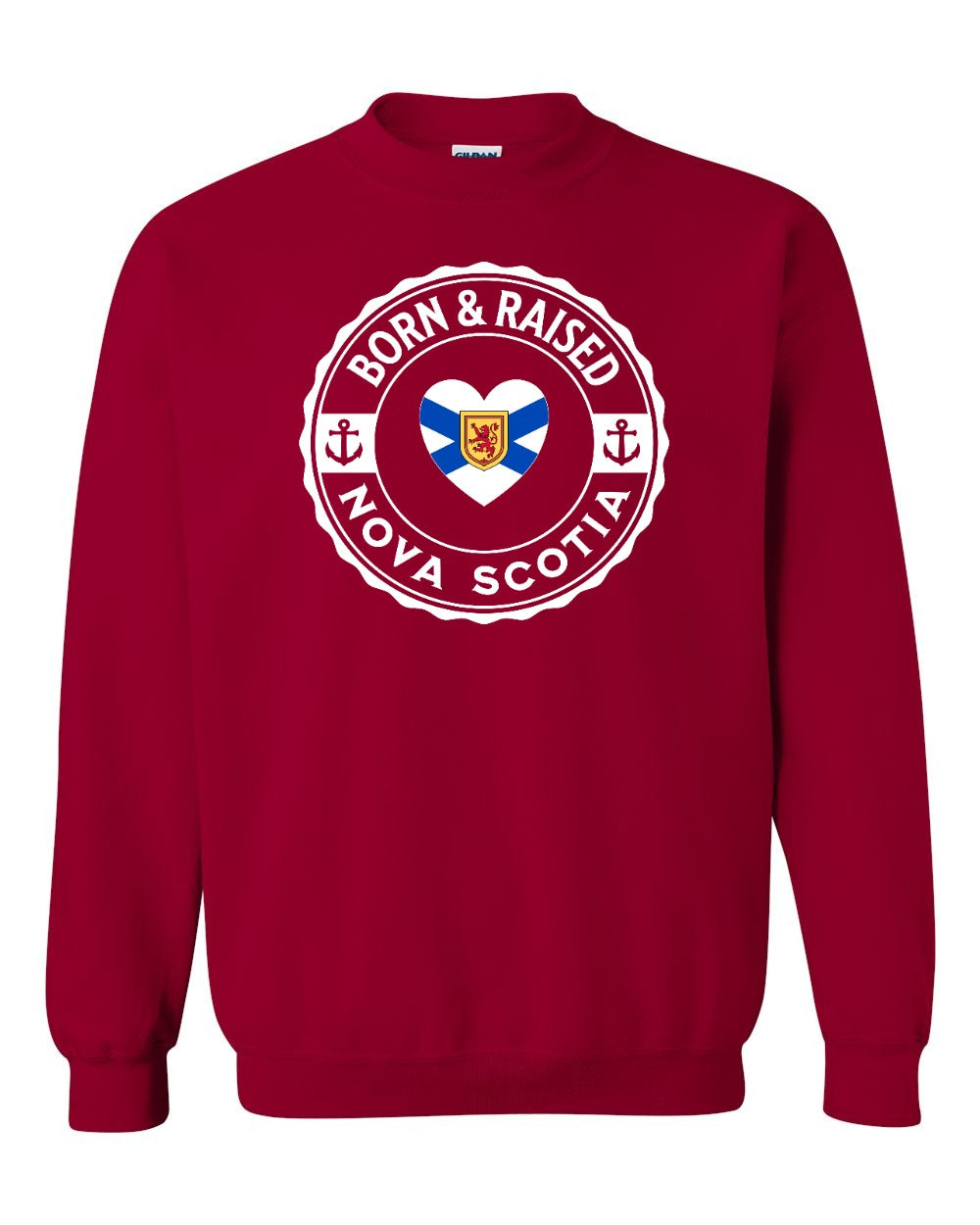 Born and Raised NS Heart Flag Crewneck Sweatshirt - Unisex