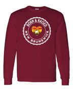 Born and Raised NB Heart Flag Long Sleeve Tee - Unisex