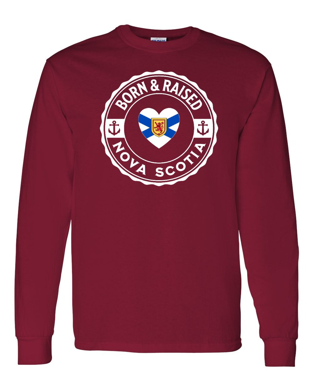 Born and Raised NS Heart Flag Long Sleeve Tee - Unisex