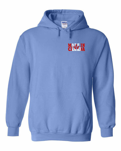 Made in Canada Flag Background Left Chest and Back Pullover