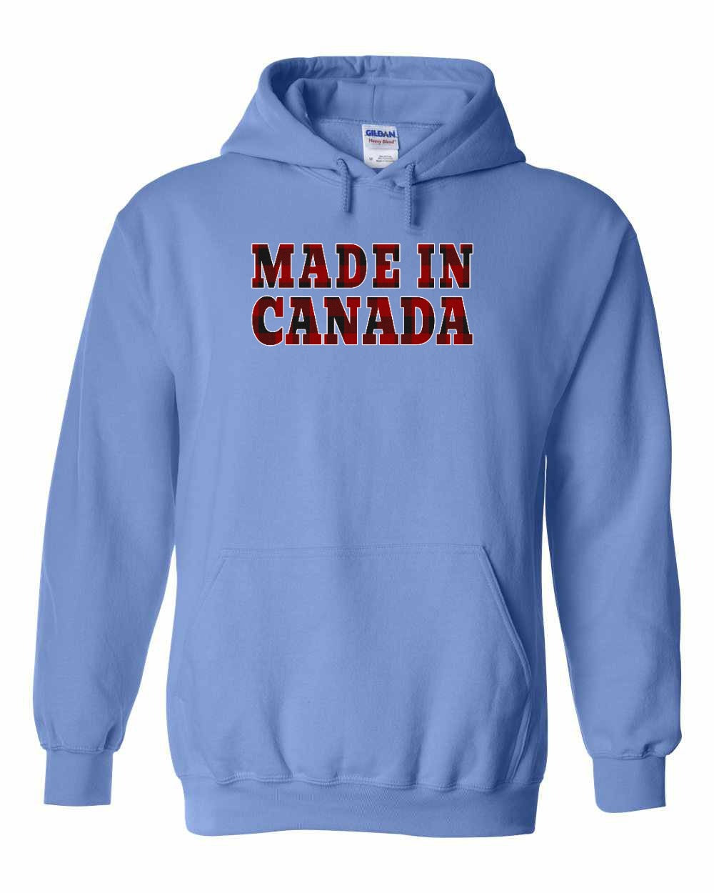 Made in Canada Plaid Background Pullover Hoodie - Gildan Canada (sewn Internationally) - Unisex