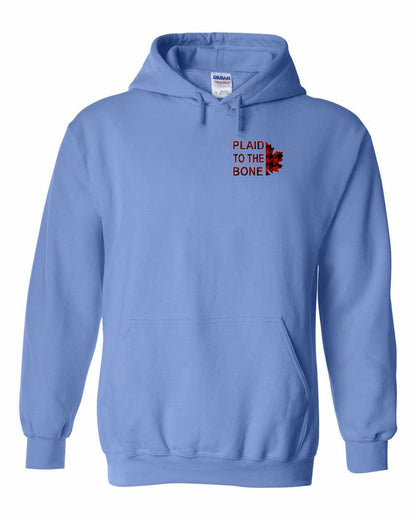 Plaid to the Bone Stacked Leaf Left Chest Pullover
