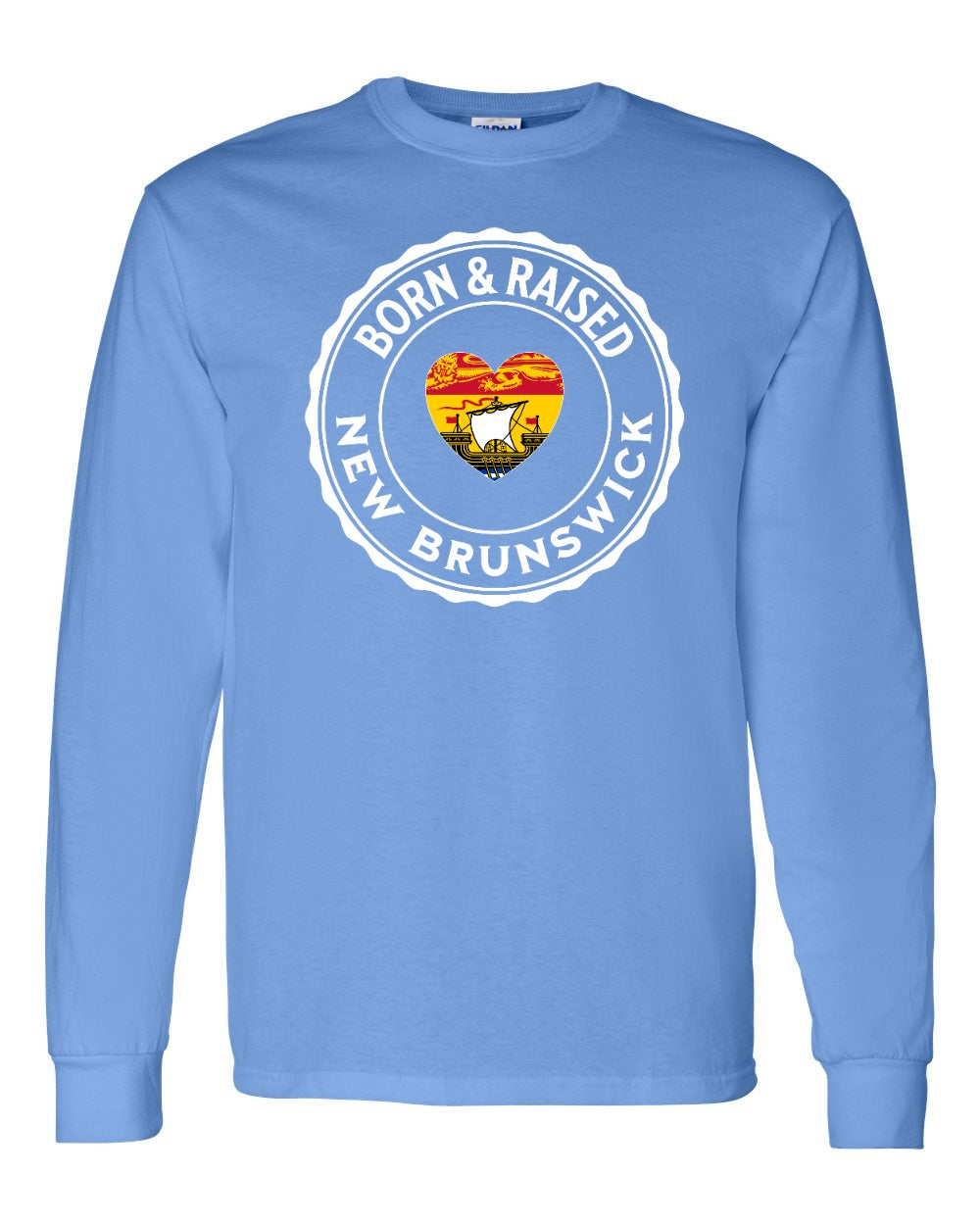 Born and Raised NB Heart Flag Long Sleeve Tee - Unisex