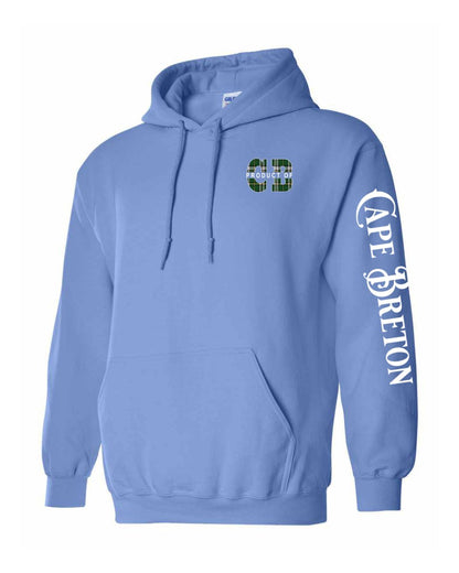 Product of Cape Breton Left chest and Sleeve Pullover Hoodie