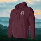 Born & Raised in CB left chest Print Zip Hoodie - Unisex