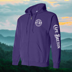 Born & Raised in CB left chest and sleeve Zip Hoodie - Unisex
