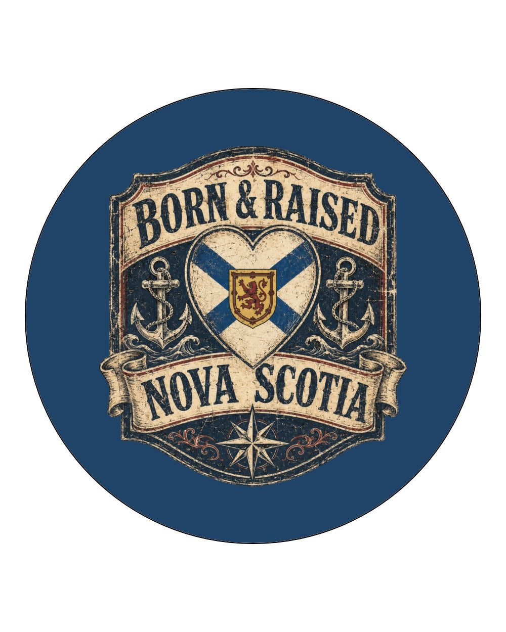 Born and Raised Ns Shield Circle Coaster