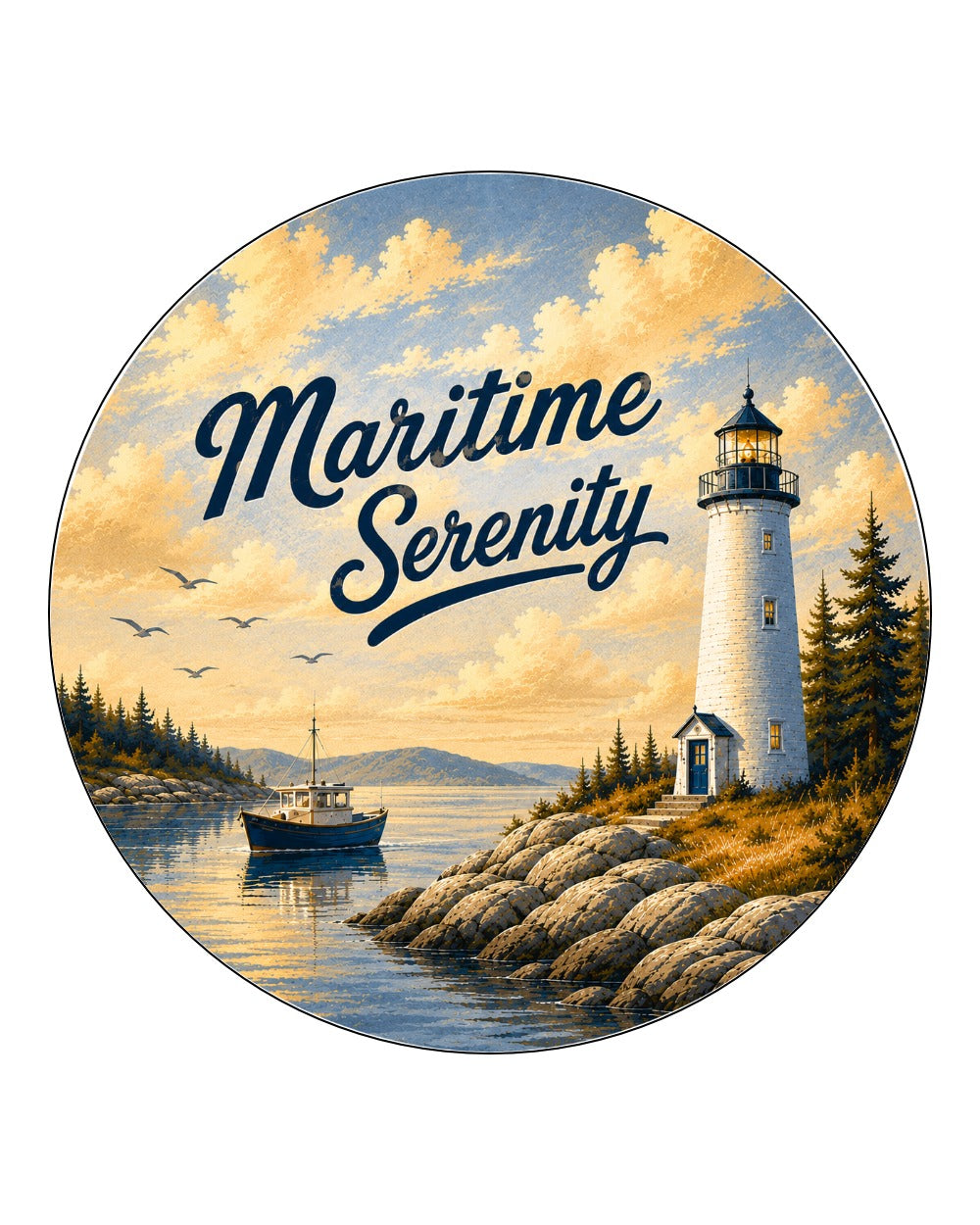 Maritime Serenity Day Circle Coaster