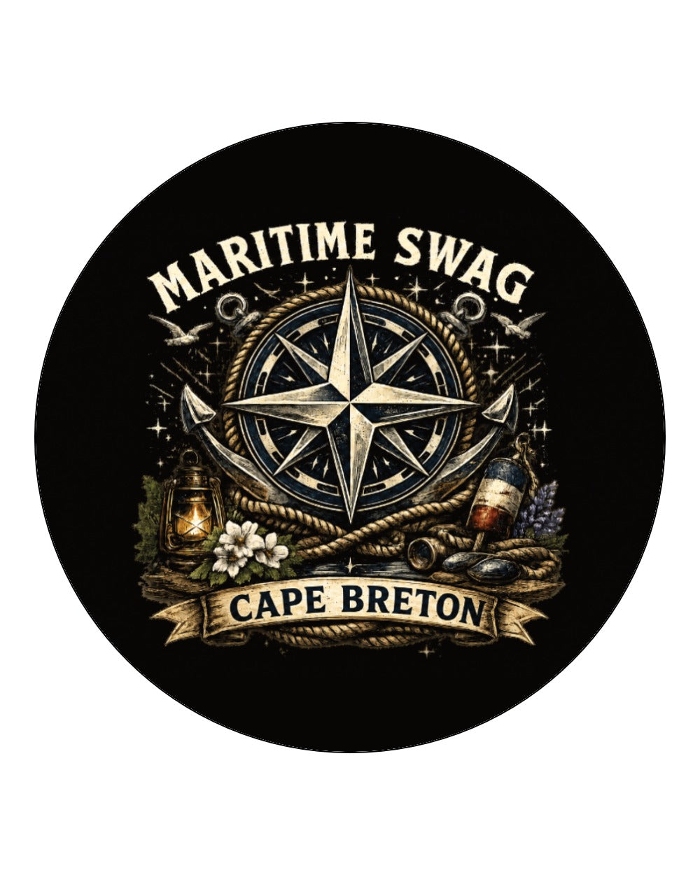 Maritime Swag Cb Compass Square Coaster Circle Coaster