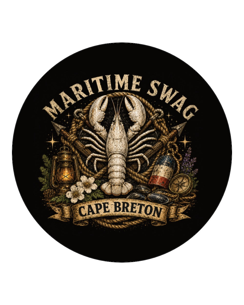 Maritime Swag Cb Lobster Square Coaster Circle Coaster
