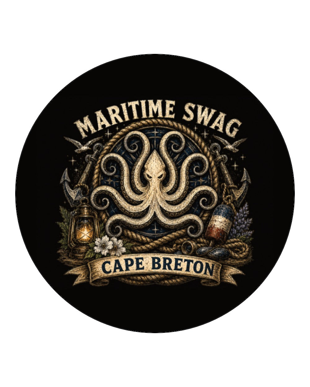 Maritime Swag Cb Octopus Square Coaster Circle Coaster