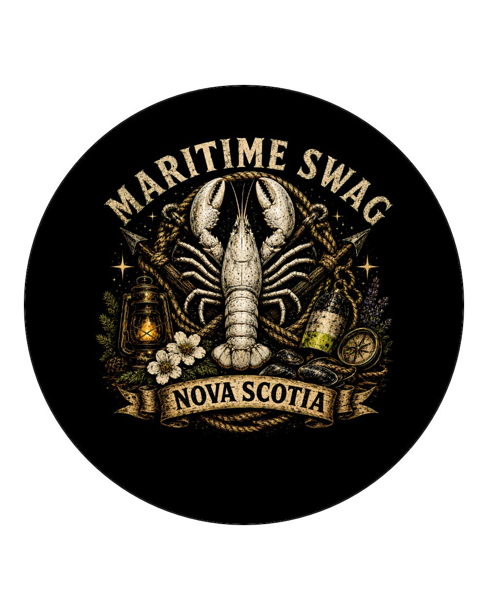 Maritime Swag Lobster Circle Coaster