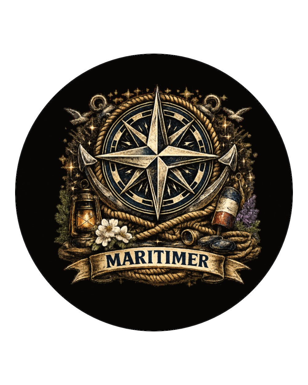 Maritime Swag Maritime Compass Square Coaster Circle Coaster