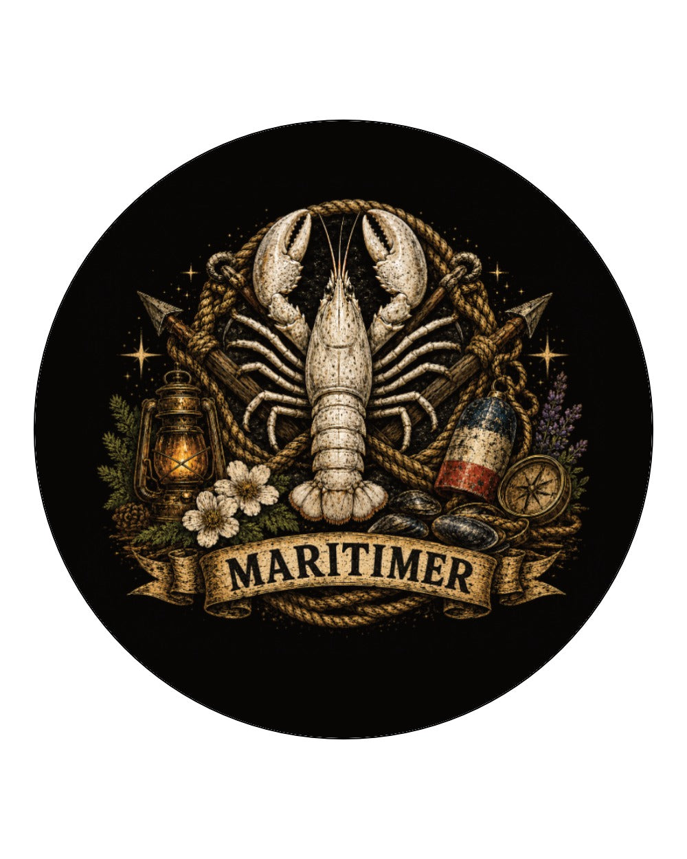 Maritime Swag Maritime Lobster Square Coaster Circle Coaster
