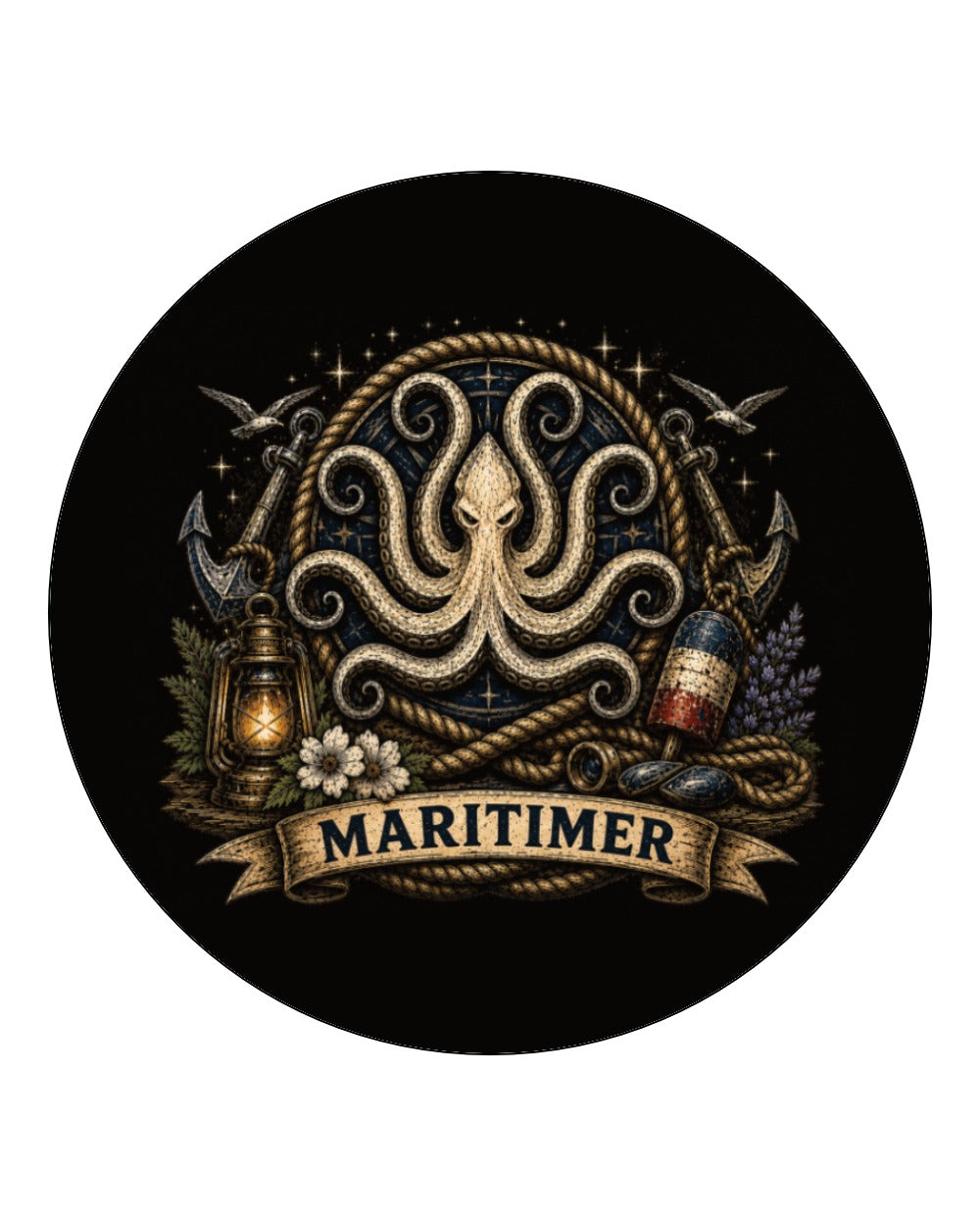 Maritime Swag Maritime Octopus Square Coaster Circle Coaster