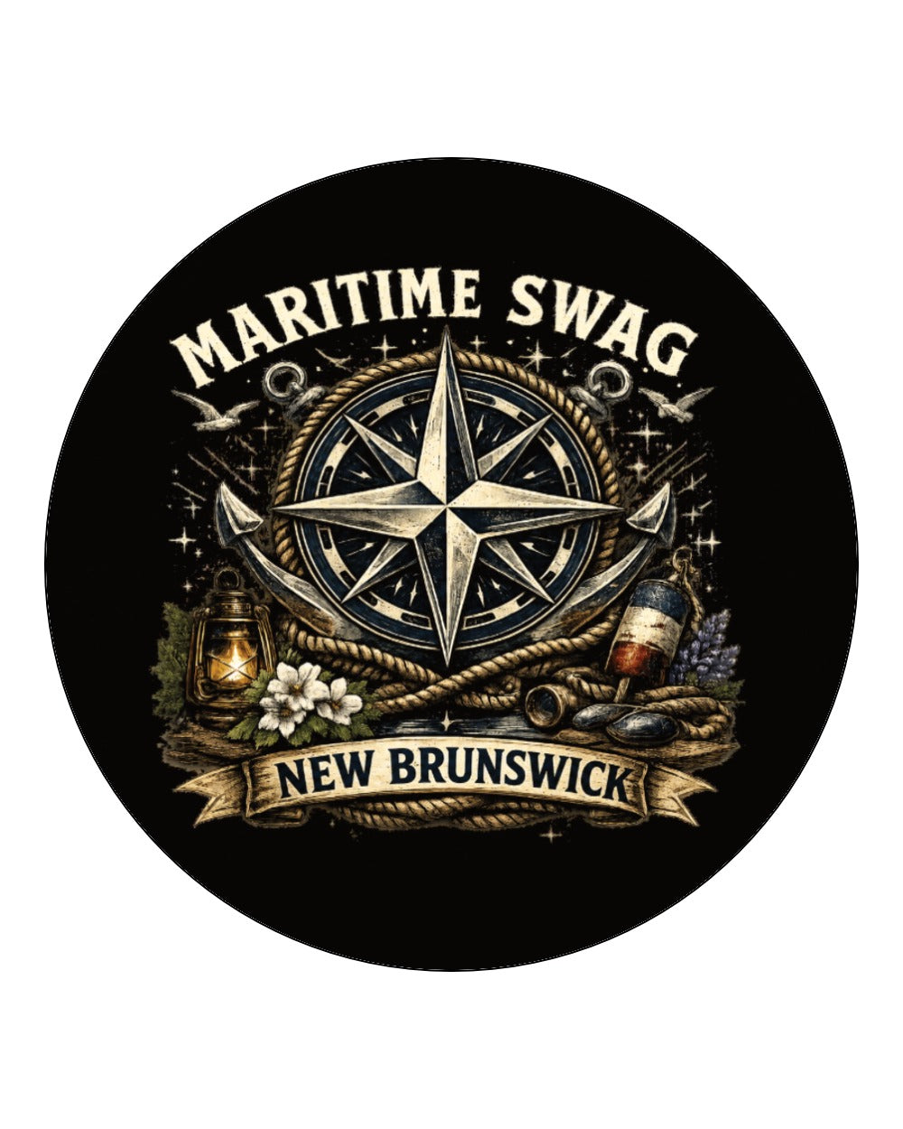 Maritime Swag Nb Compass Square Coaster Circle Coaster