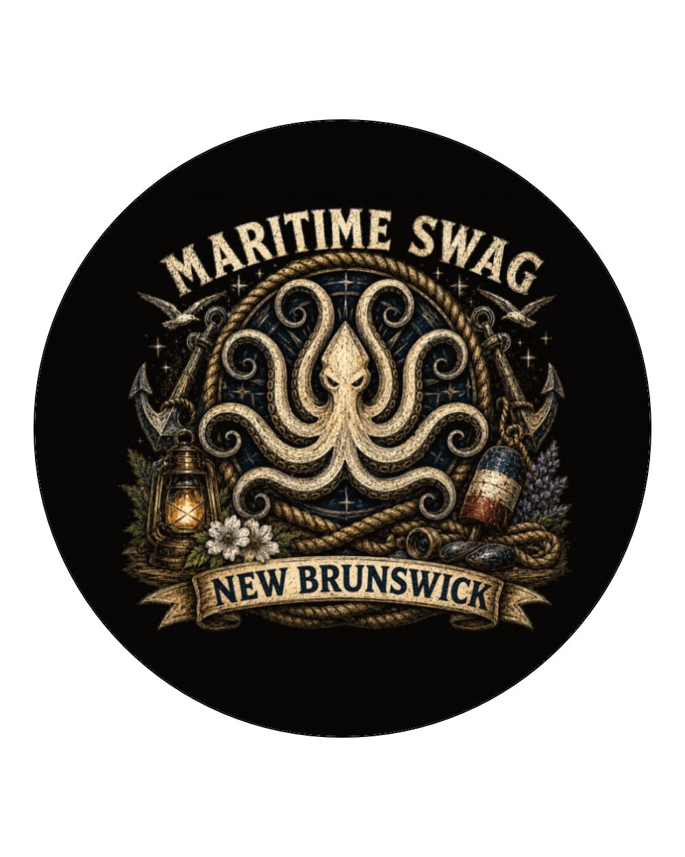 Maritime Swag Nb Octopus Square Coaster Circle Coaster