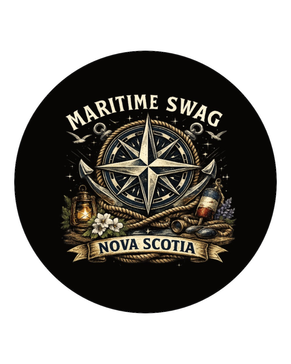Maritime Swag Ns Compass Square Coaster Circle Coaster