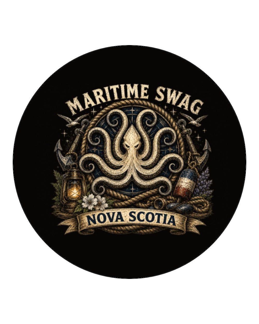 Maritime Swag Ns Octopus Square Coaster Circle Coaster