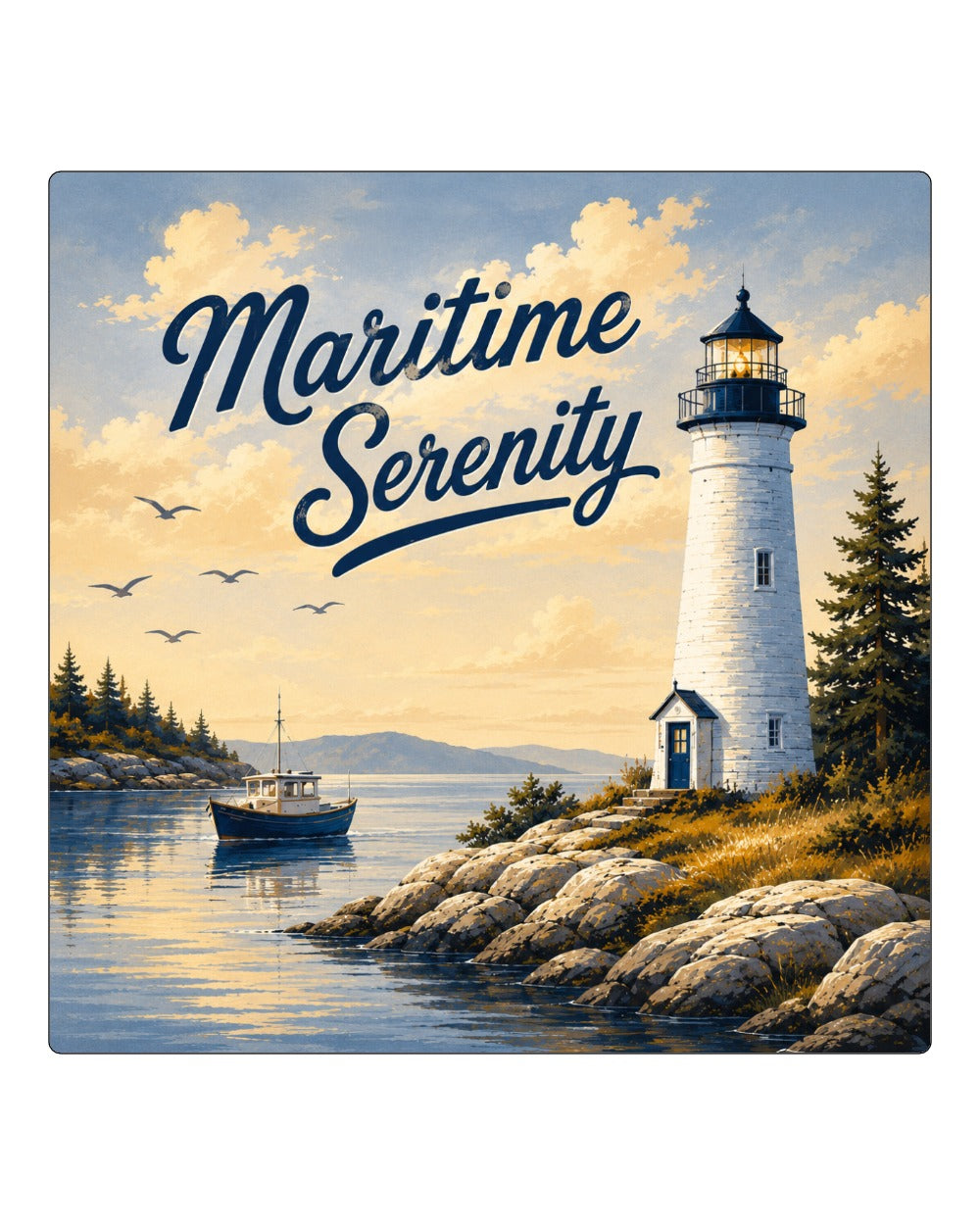 Maritime Serenity Day Square Coaster