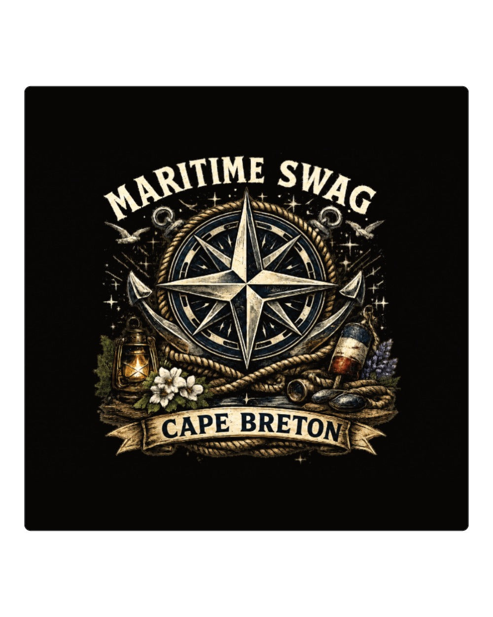 Maritime Swag Cb Compass Square Coaster