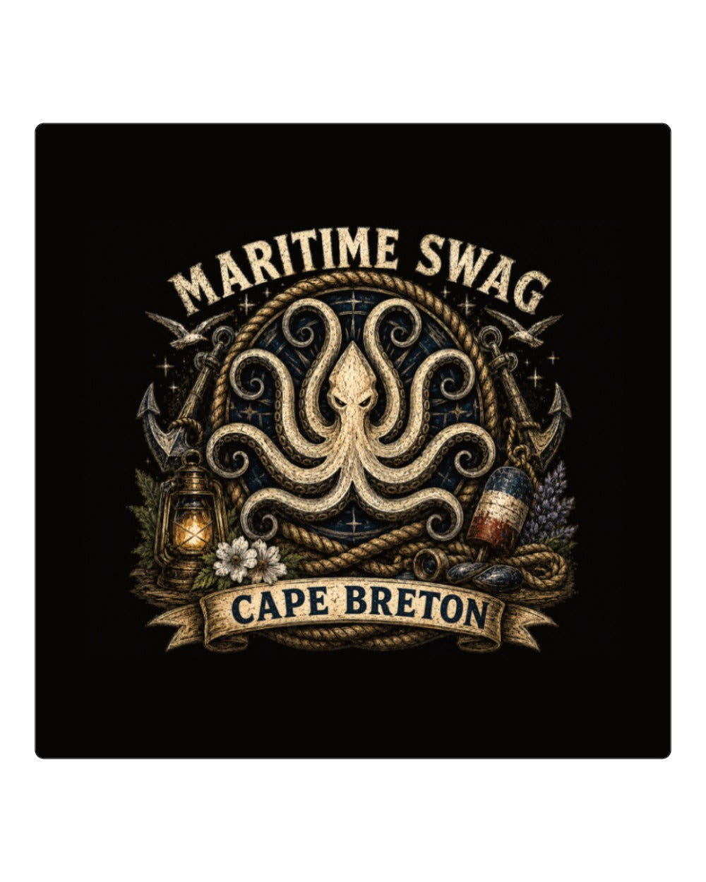 Maritime Swag Cb Octopus Square Coaster